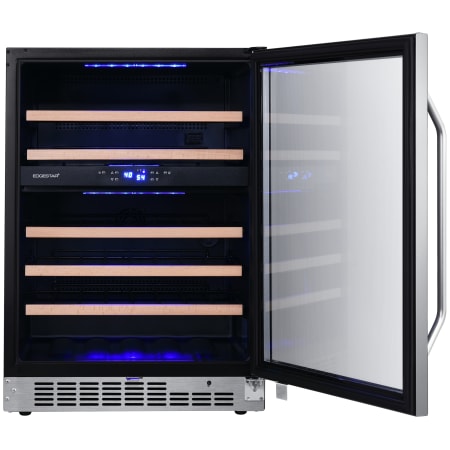 EdgeStar 24 Inch Wide 46 Bottle Built-In Dual Zone Wine Cooler with Reversible Door and LED Lighting - CWR462DZ - Wine Cooler City