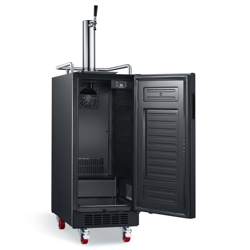 EdgeStar 15 Inch Wide 1 Tap Kegerator with Forced Air Refrigeration and Air Cooled Beer Tower - KC1500SS