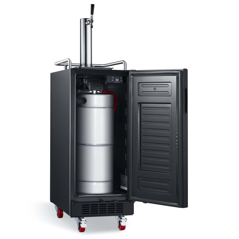 EdgeStar 15 Inch Wide 1 Tap Kegerator with Forced Air Refrigeration and Air Cooled Beer Tower - KC1500SS