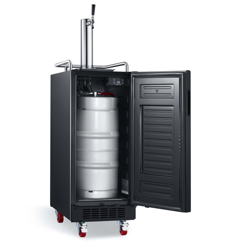 EdgeStar 15 Inch Wide 1 Tap Kegerator with Forced Air Refrigeration and Air Cooled Beer Tower - KC1500SS