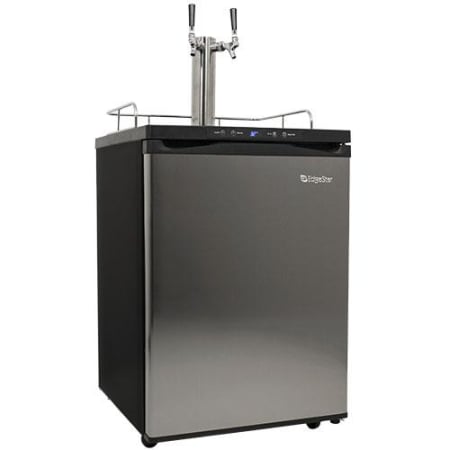 EdgeStar 24 Inch Wide Freestanding Double Tap Kegerator with Digital Display - KC3000SSTWIN