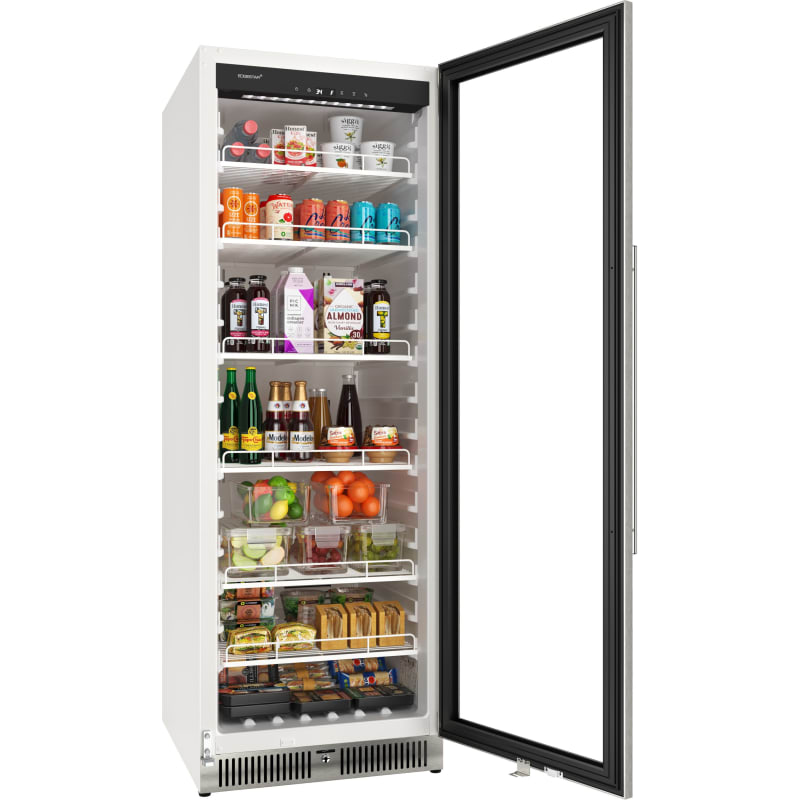 EdgeStar 24 Inch Wide 13.7 Cu. Ft. Commercial Beverage Merchandiser With Temperature Alarm and Reversible Door - VBM131SS