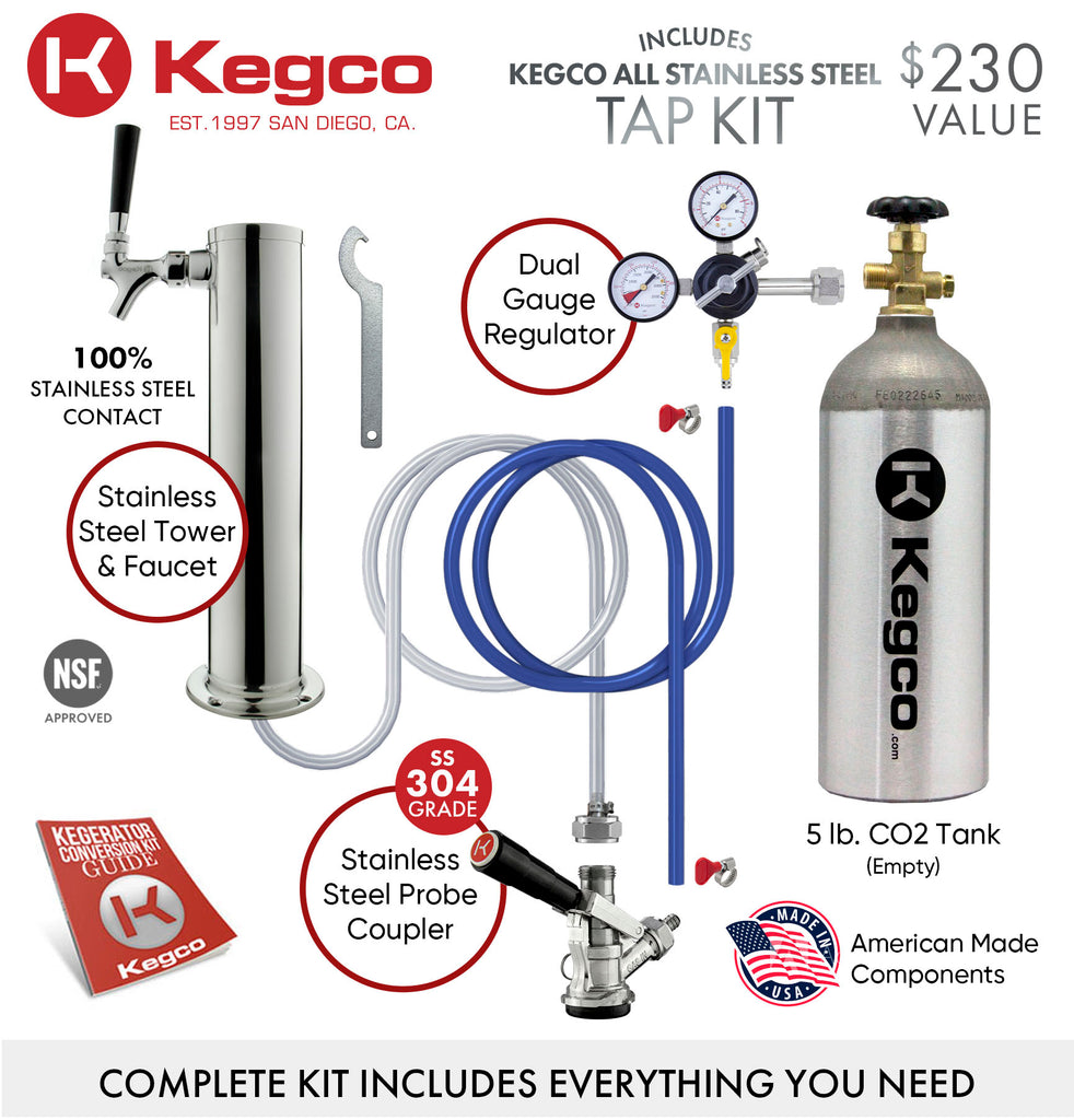 Kegco 24" Wide Single Tap Black Commercial/Residential Kegerator - Z163B-1NK