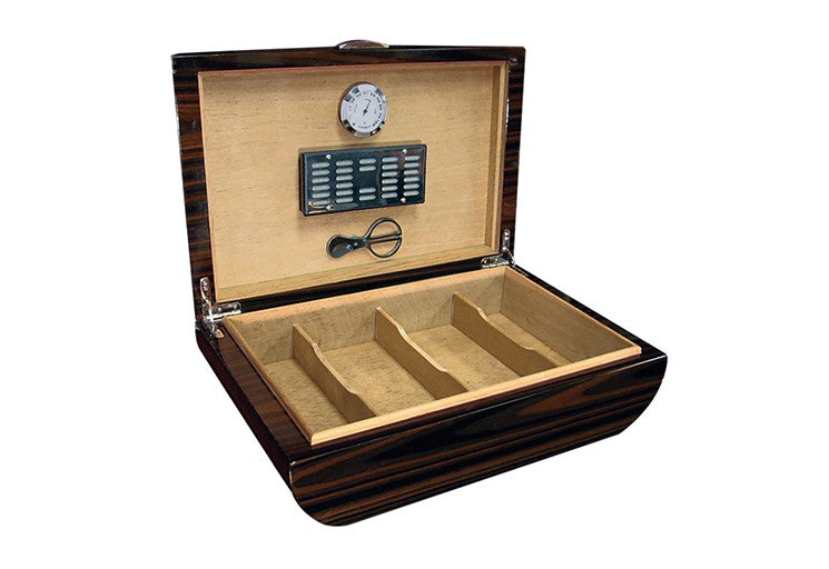 Prestige Import Group Waldorf Cigar Humidor w/ Ebony Lacquer Finish & Polished Hardware